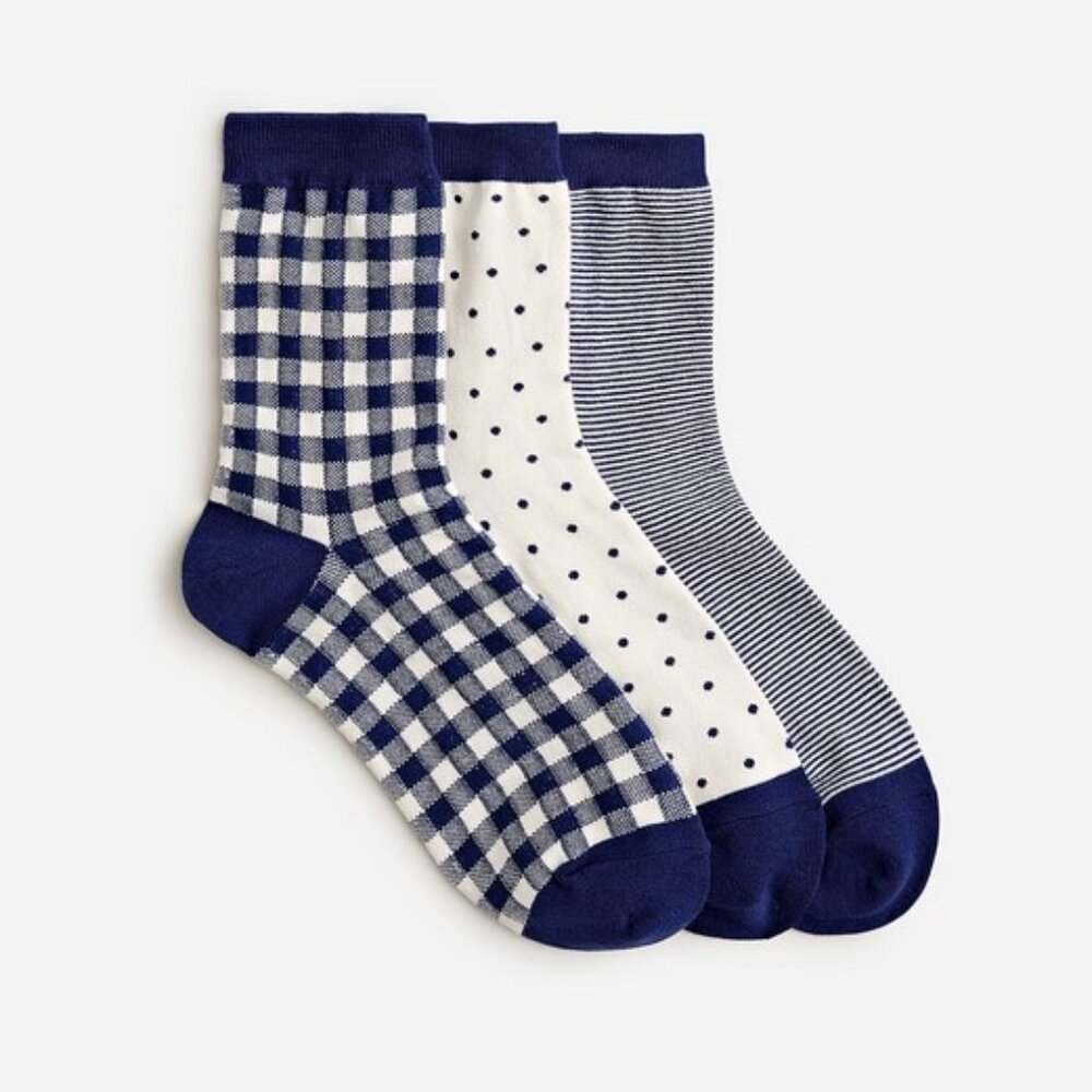 J. Crew Tartan bootie socks three-pack